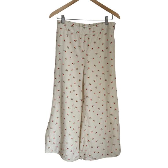 ANTHROPOLOGIE | Feather Bone | Talese Wide Leg Cherry Print Pants | Size 4 - Picture 5 of 9